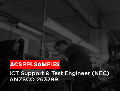 acs rpl sample for analyst programmer ict support and test engineer