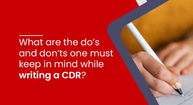 do's and don'ts for writing a CDR Report