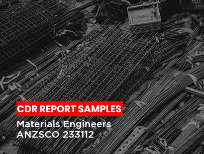 CDR report sample Materials Engineers