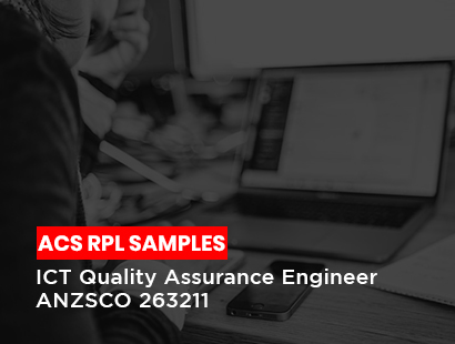 acs rpl sample for ICT quality assurance engineer