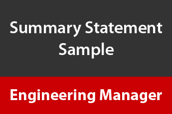 summary statement sample engineering manager